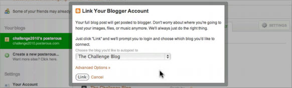 Подключаем Blogger блог к Posterous