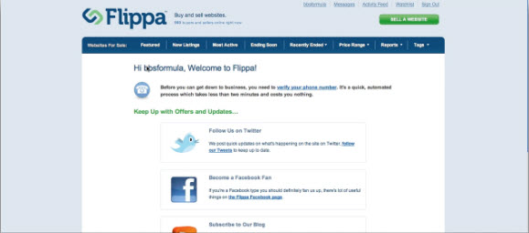 Регистрация на Flippa.com