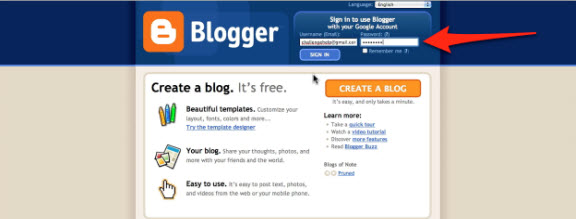 Заводим блог на Blogger.com